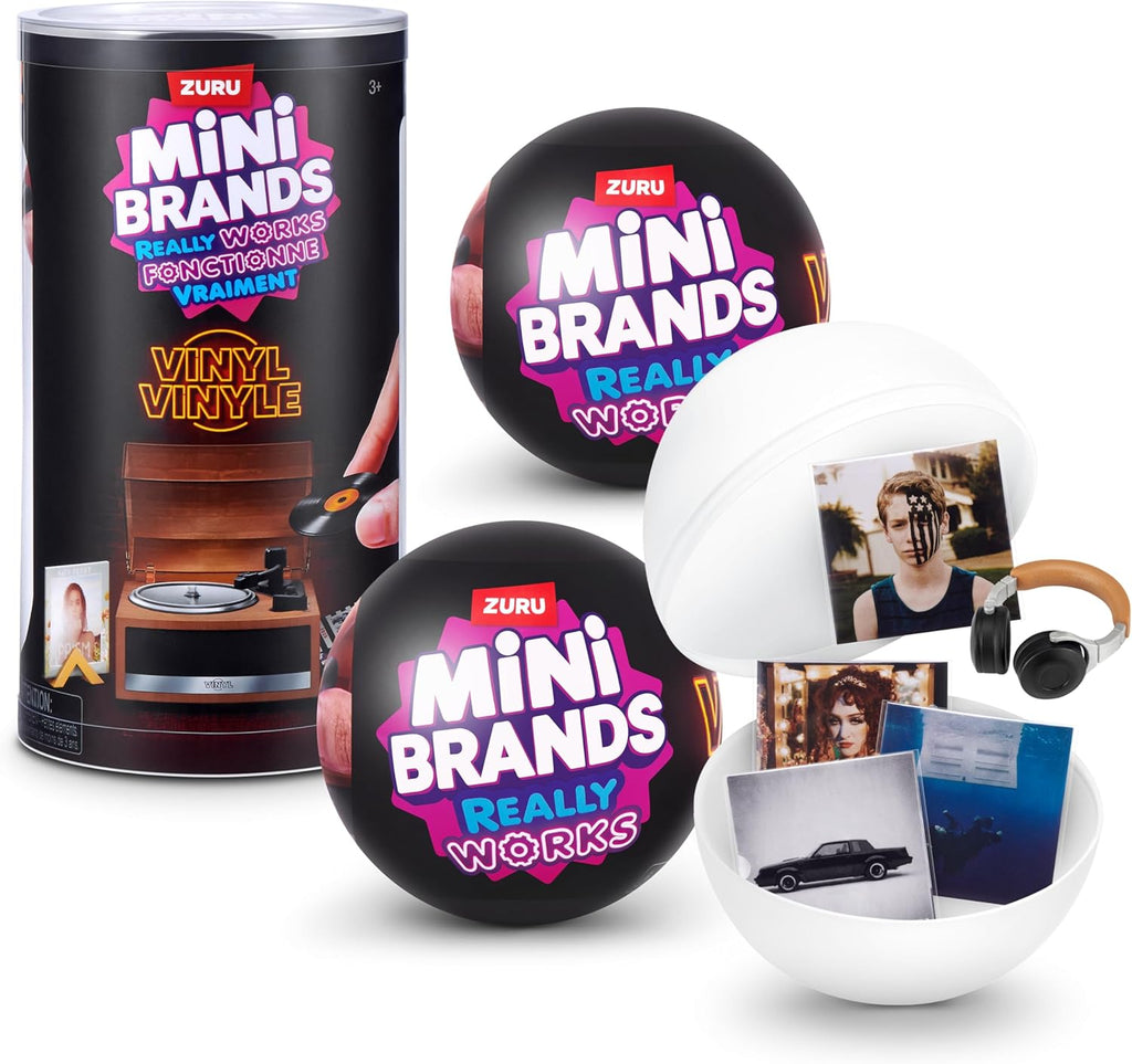 ZURU Mini Brands Mini Vinyls Capsule Series 1 – Collectible Toy Capsule with 4 Mini Vinyl Records + 1 Accessory, Compatible with Mini Record Player, for Teen & Adult Collectors