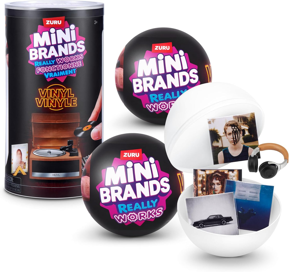 ZURU Mini Brands Mini Vinyls Capsule Series 1 – Collectible Toy Capsule with 4 Mini Vinyl Records + 1 Accessory, Compatible with Mini Record Player, for Teen & Adult Collectors