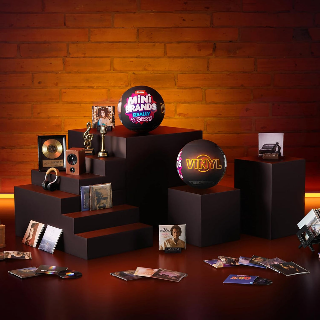 ZURU Mini Brands Mini Vinyls Capsule Series 1 – Collectible Toy Capsule with 4 Mini Vinyl Records + 1 Accessory, Compatible with Mini Record Player, for Teen & Adult Collectors