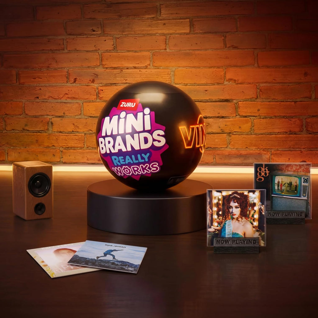 ZURU Mini Brands Mini Vinyls Capsule Series 1 – Collectible Toy Capsule with 4 Mini Vinyl Records + 1 Accessory, Compatible with Mini Record Player, for Teen & Adult Collectors